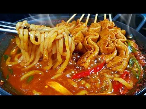 매운 매운 어묵 꼬치 우동