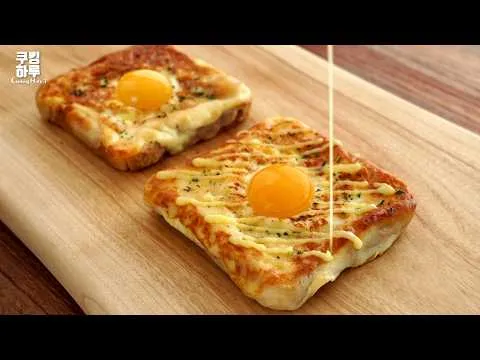 골든 브라운 치즈 토스트