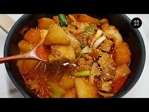통삼겹 무조림